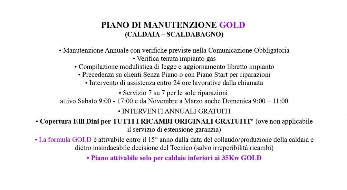 PIANI DI MANUTENZIONE per CALDAIE & SCALDABAGNI PIANI DI MANUTENZIONE per CALDAIE & SCALDABAGNI