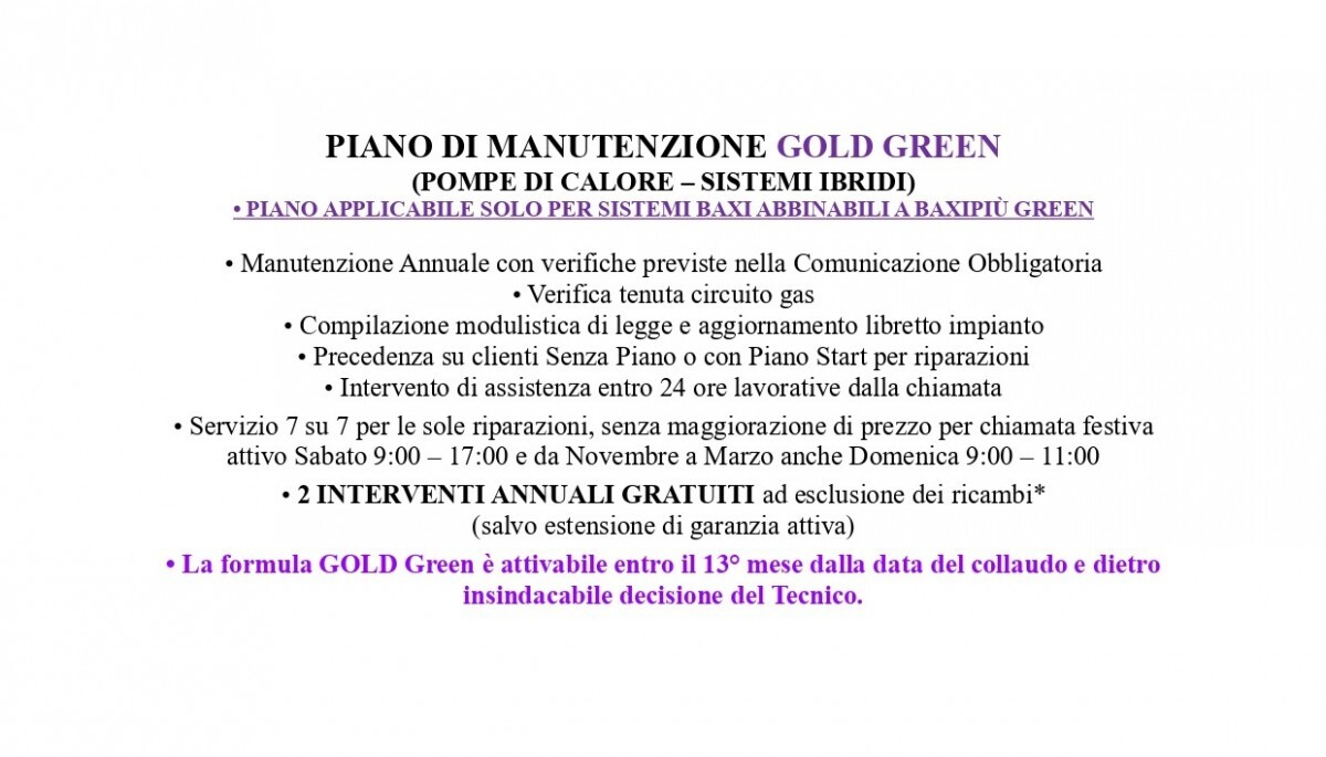 PIANI DI MANUTENZIONE per POMPE DI CALORE & SISTEMI IBRIDI PIANI DI MANUTENZIONE per POMPE DI CALORE & SISTEMI IBRIDI