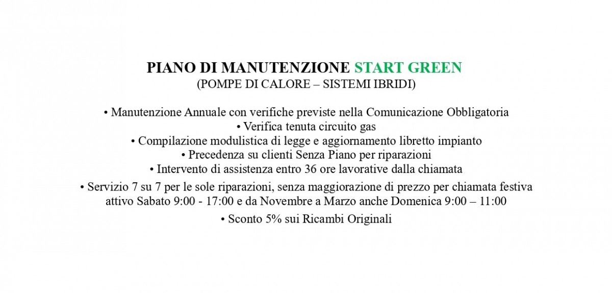 PIANI DI MANUTENZIONE per POMPE DI CALORE & SISTEMI IBRIDI PIANI DI MANUTENZIONE per POMPE DI CALORE & SISTEMI IBRIDI